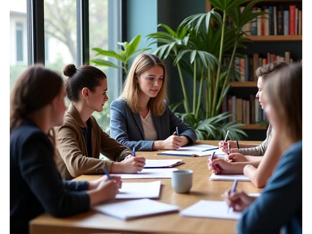 Personnes participant à un atelier d'écriture