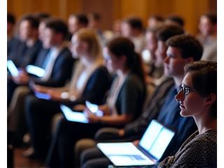 Audience utilisant des tablettes
