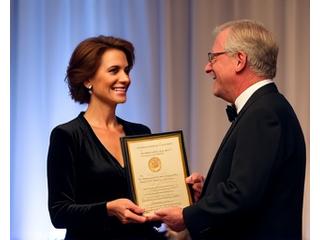 Lauréate recevant un prix
